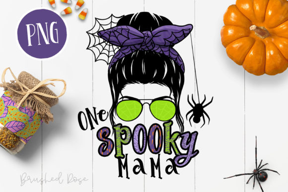Strategic Branding with Spooky Mama Wavy Bun Sublimation Png for Halloween Merchandise